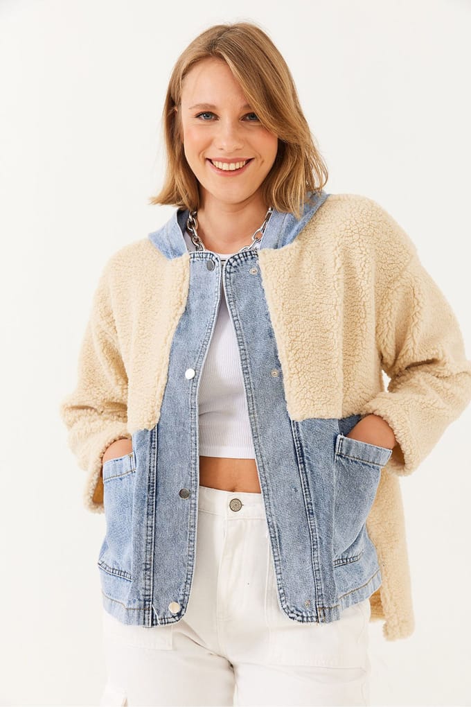 Gewatteerde Faux-Fur Jas met Pluche Voering
