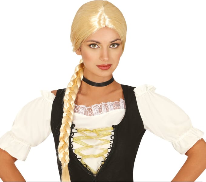 Blonde Pruik Met Vlecht