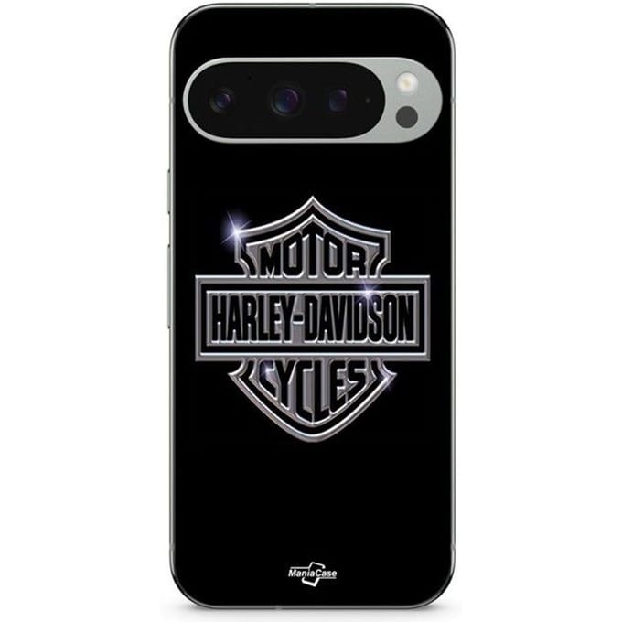 Coque - HARLEY DAVIDSON - Google Pixel 9 Pro - Souple - Silicone - Gris et Noir zwart