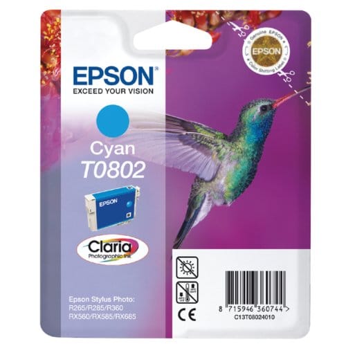 Inktcartridge epson t0802 blauw