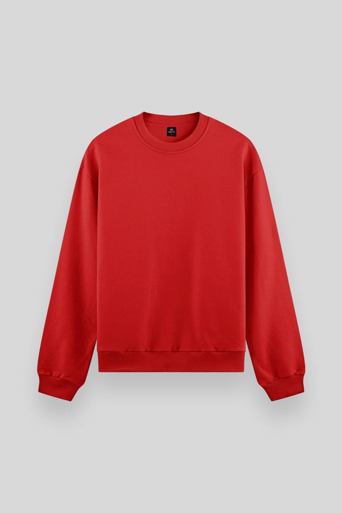 Heren Effen Rundhals Sweatshirt