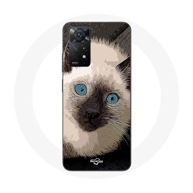 Redmi Note 11 Pro 5G hoesje Zwart-witte Siamese kat met blauwe ogen