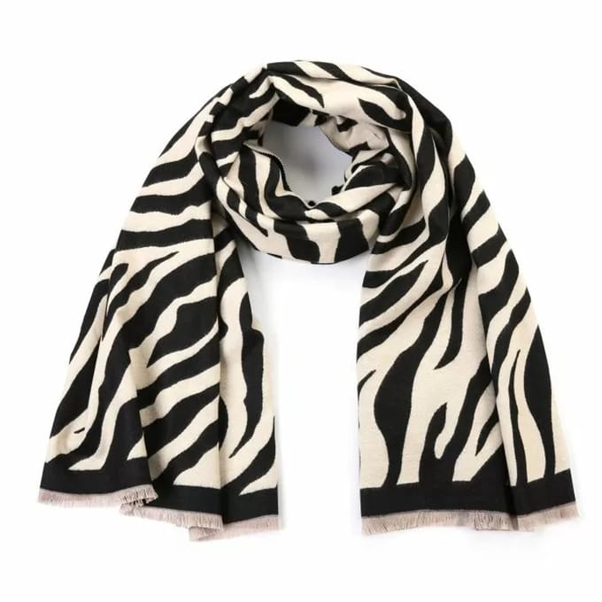 Bijoutheek Sjaal (Fashion) Zebra Beige