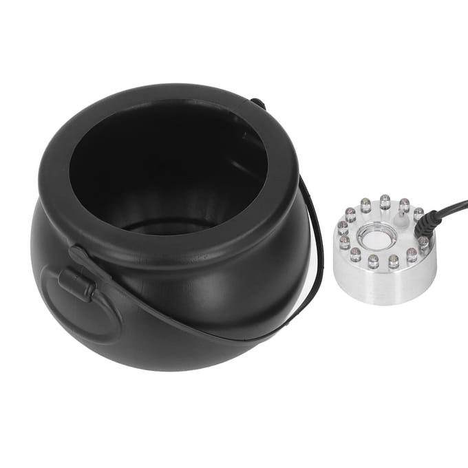 Halloween Ketel Mistmaker 12 LED's Horror Stijl Zilver Halloween Mistmaker Decoraties voor Feest black