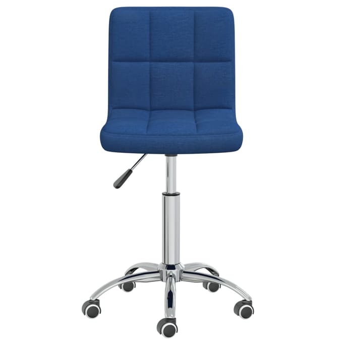 vidaXL - Eetkamerstoel - draaibaar - stof - blauw
