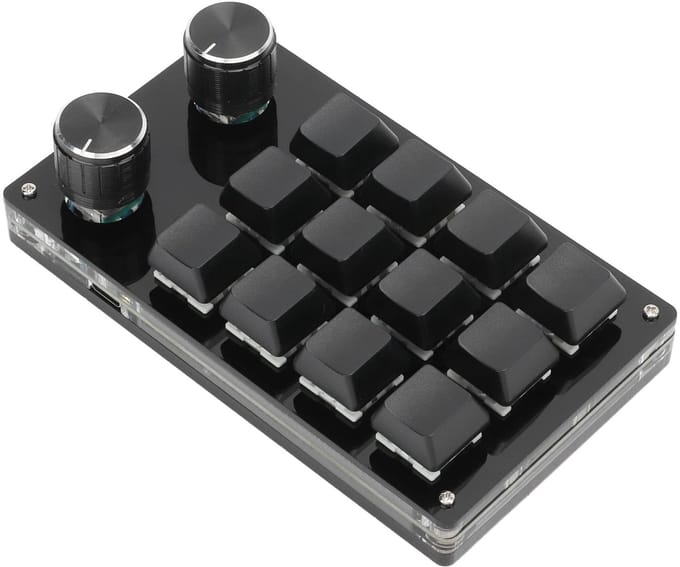 Allecto - Mini 12 Toetsen Mechanisch Toetsenbord - Programmeerbaar - Compact en Functioneel - Zwart - Ideaal voor Gaming en Office Gebruik - Ergono...