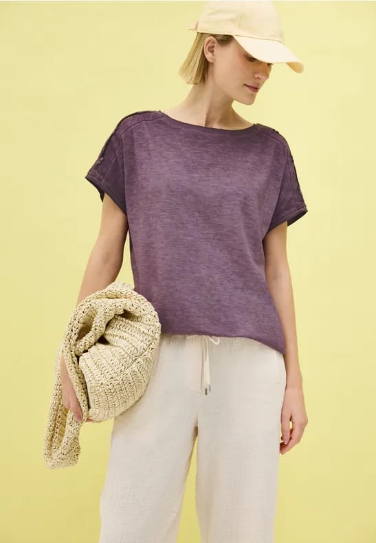 Shirt met knoopdetail
