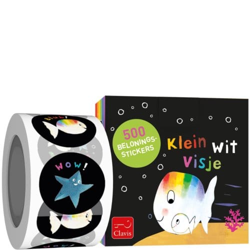 Klein wit visje beloningsstickers. 3+