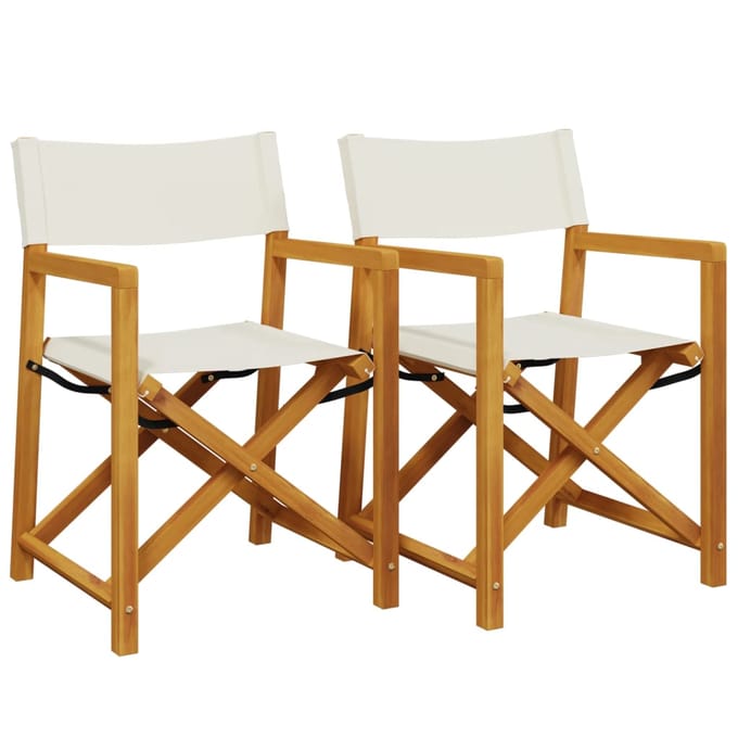 vidaXL - Regisseursstoelen - 2 - st - inklapbaar - stof - crèmewit