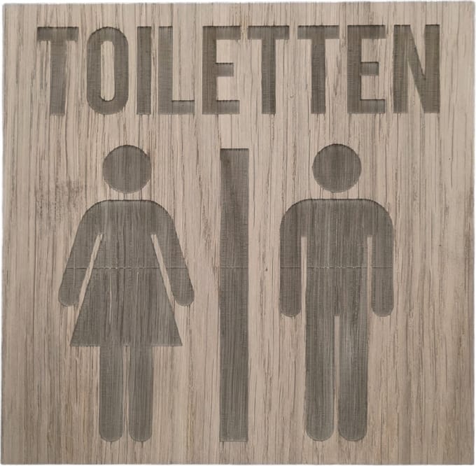 Bordje Toiletten pictogram man/vrouw - groot