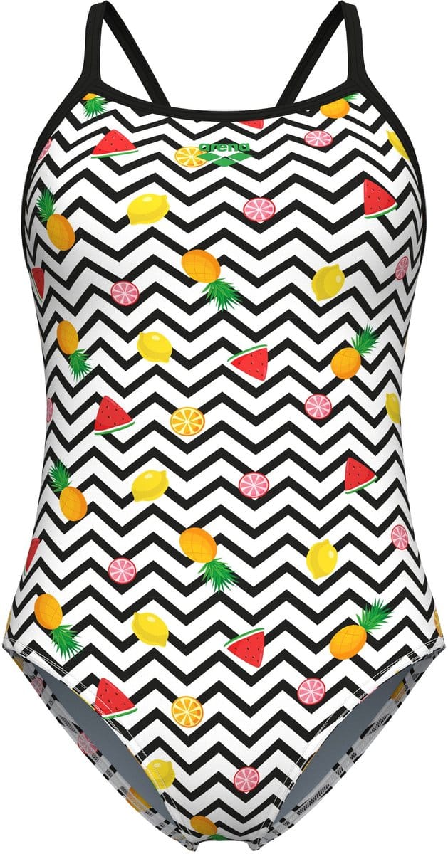 Arena Dames badpak Fruits Lightdrop Back wit/multi-zwart