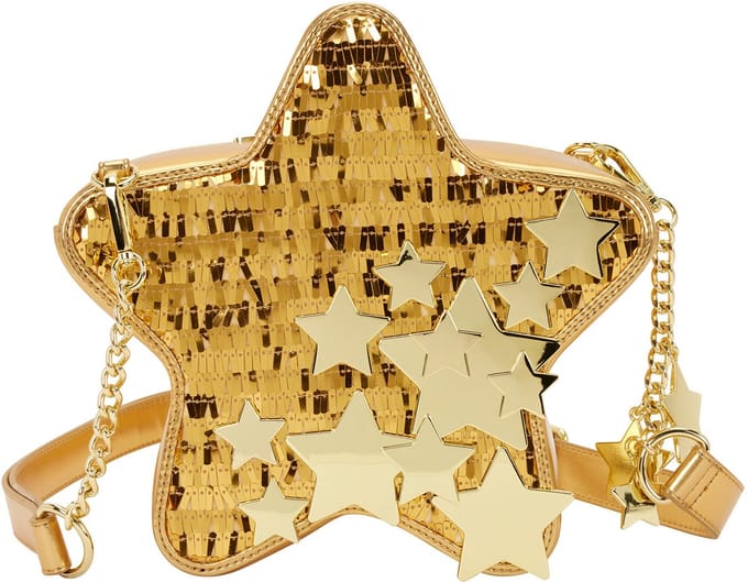 Loungefly Crossbody Bag Gold Stars Sequin