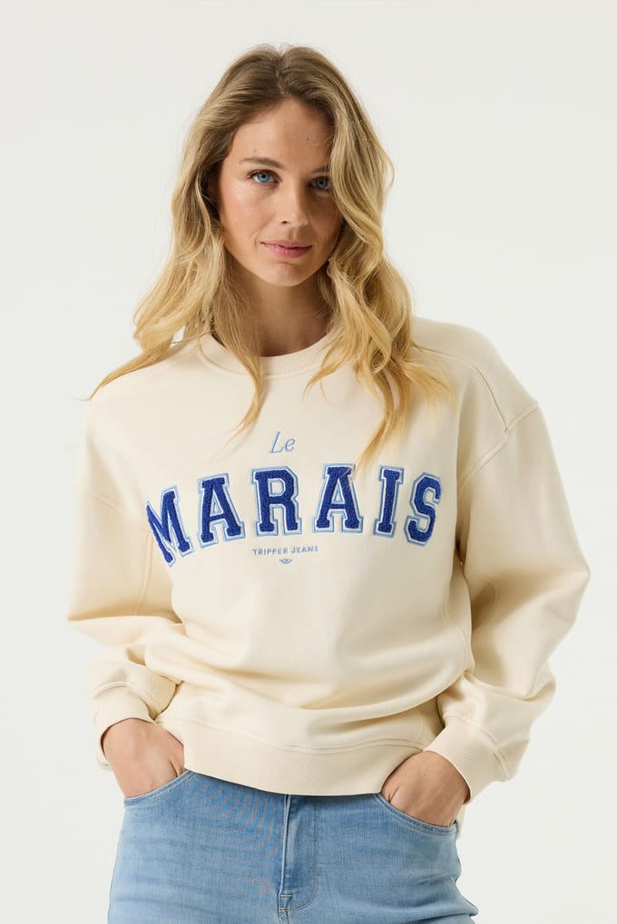 Tripper sweater gebroken wit