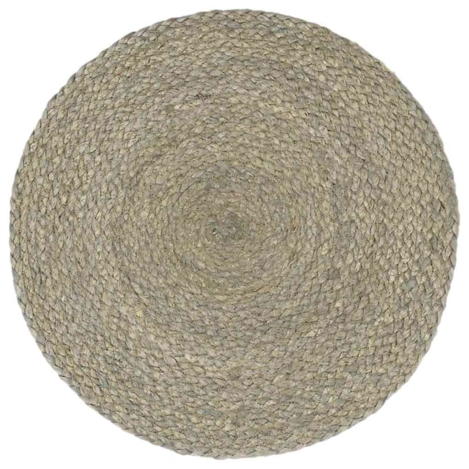 vidaXL - Placemats - 4 - st - rond - 38 - cm - jute - effen - grijs