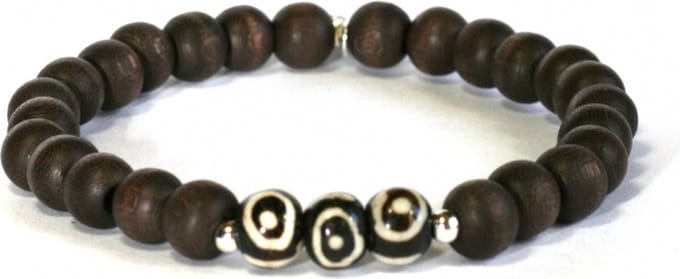 Heaven Eleven Men - Hout Tibetaanse kraal 8mm- 21cm