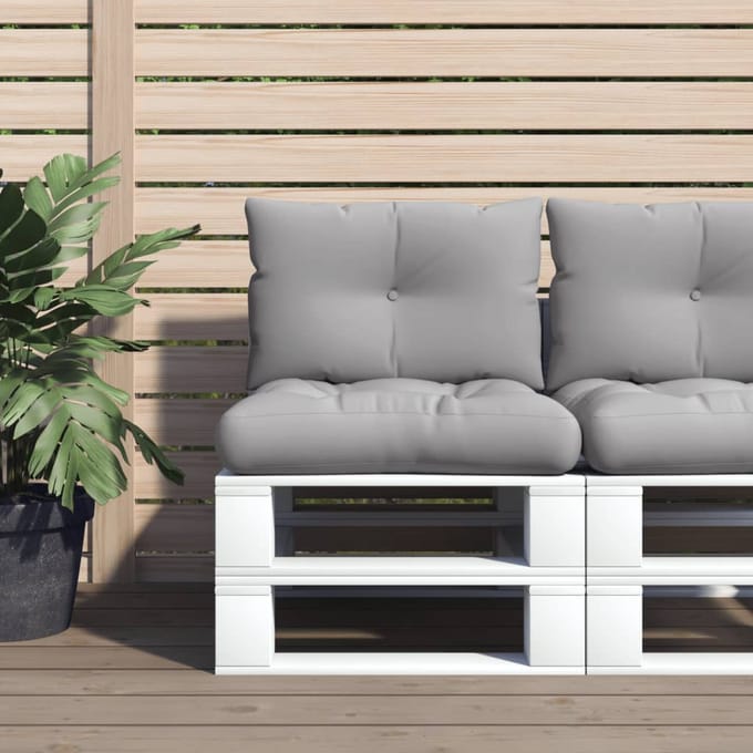 vidaXL - Palletkussens - 2 - st - stof - grijs
