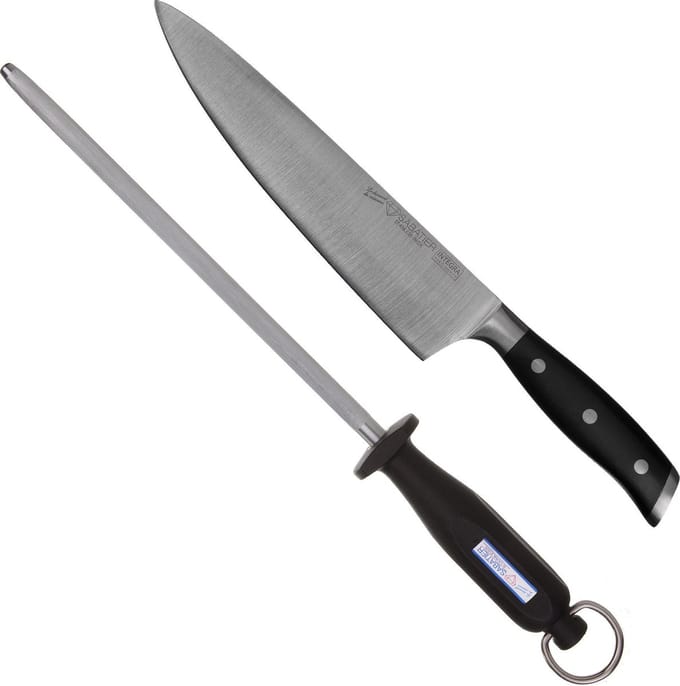 Diamant Sabatier Integra koksmes + aanzetstaal - RVS/POM - 23cm