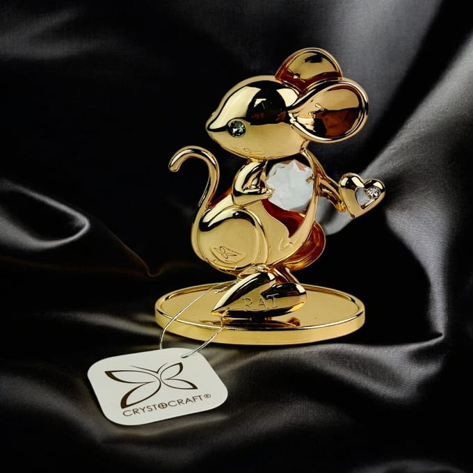 24k goud verguld Muis met Bohemia kristallen
