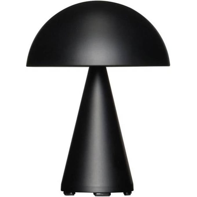 HÜBSCH LED tafellamp op batterijen Mush, matzwart, hoogte 20 cm