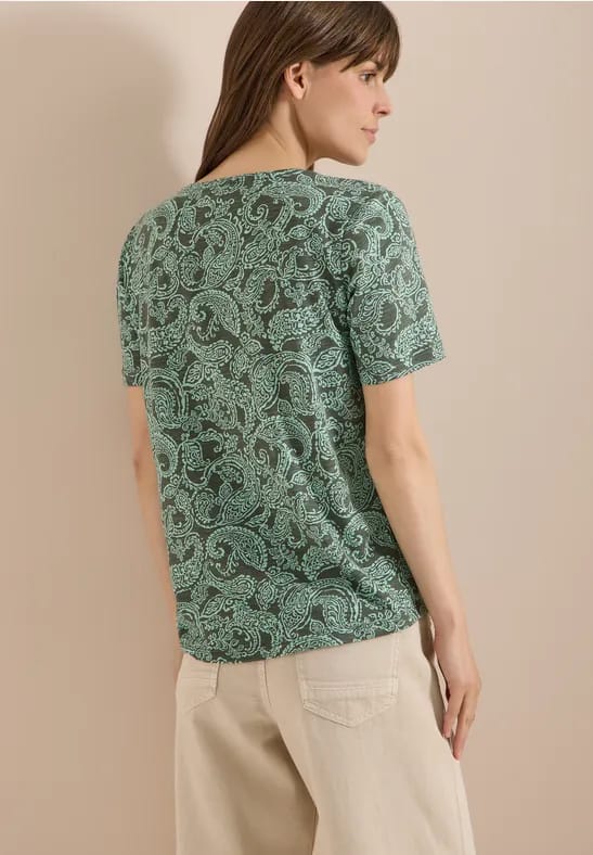 Shirt met ronde hals en patroon