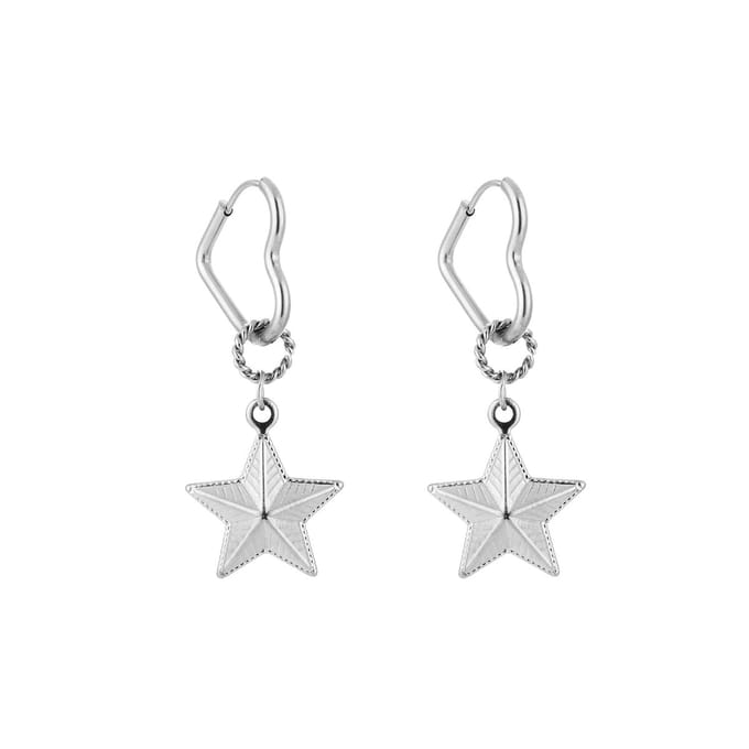 She life style - Hart en ster oorbellen - Zilver