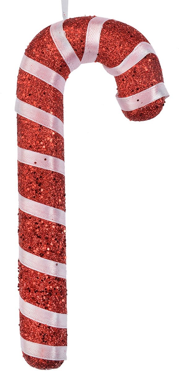 Clayre & Eef Kersthanger Zuurstok 8x2x17 cm Rood Kunststof