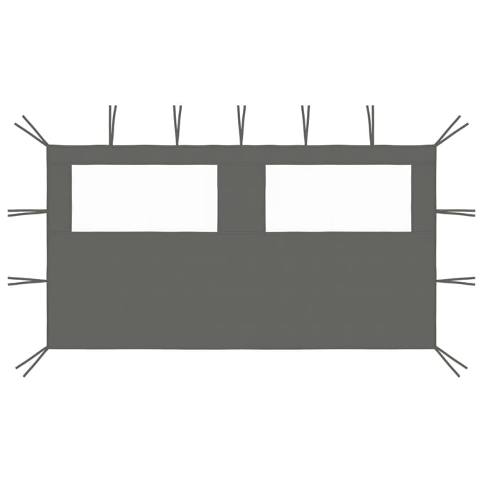 vidaXL - Prieelzijwand - met - ramen - 4x2 - m - antracietkleurig