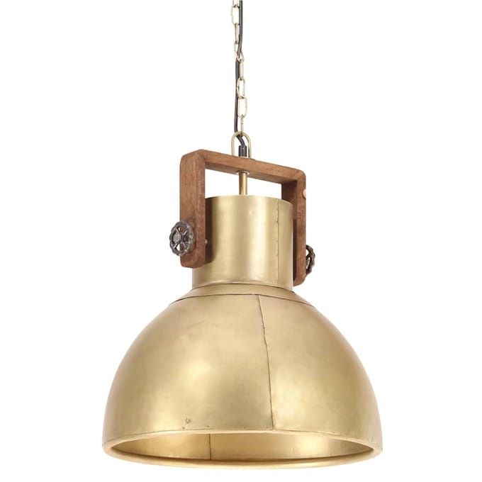 vidaXL Hanglamp industrieel rond 25 W E27 40 cm messingkleurig