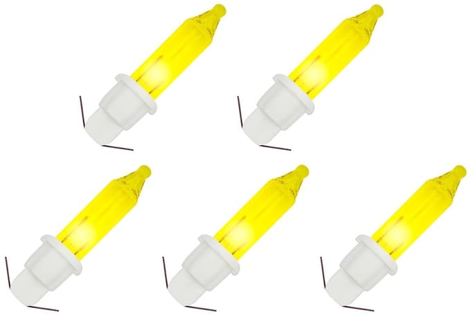 OE Lightning Reserve Kerstlampjes - 5 stuks - Witte Insteek Fitting - 2.5V/0.425W - Geel Licht