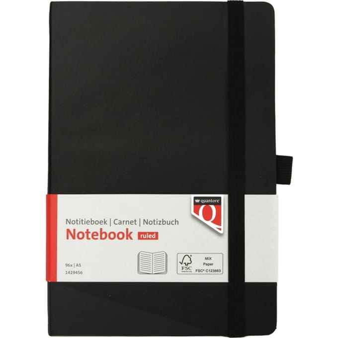 Notitieboek Quantore A5 flex lijn 192blz 80gr zwart