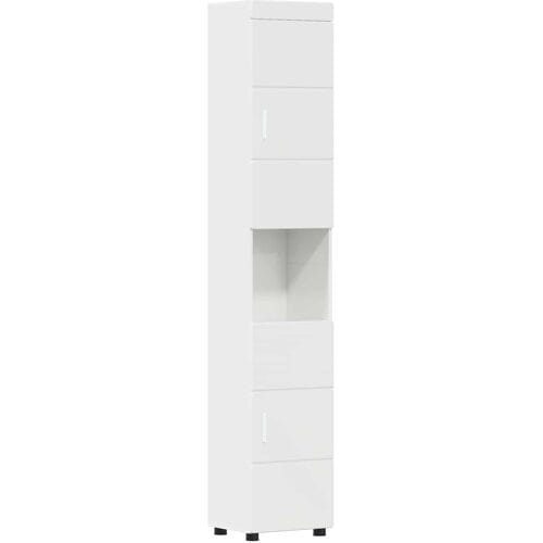 vidaXL - Badkamerkast - set - TULUM - Hoogglans - wit - 37 - x - 31,5 - x - 203 - cm