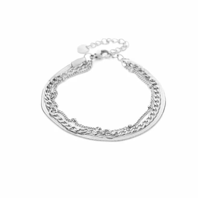 Bijoutheek Armband (sieraad) 3 Kettingen Zilver