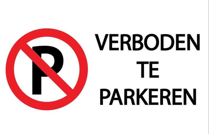 Verboden te parkeren - Professioneel aluminium dibond bord 20x30cm