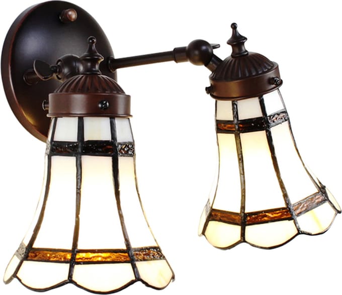 Lumilamp Wandlamp Tiffany 30x23x23 cm Wit Bruin Glas