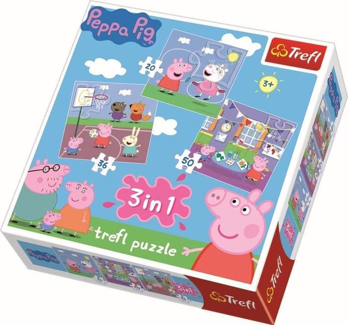 Peppa Pig Puzzel 3 in 1 - Spelen op school