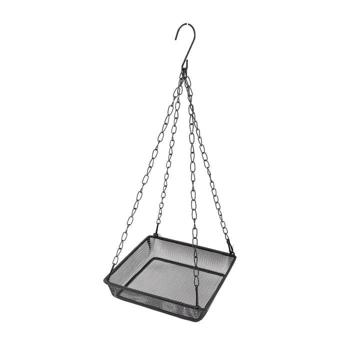 Hangende Vogelvoeder Koolstofstaal Gaas Platform Vogelvoedingsbak voor Tuin Buiten white