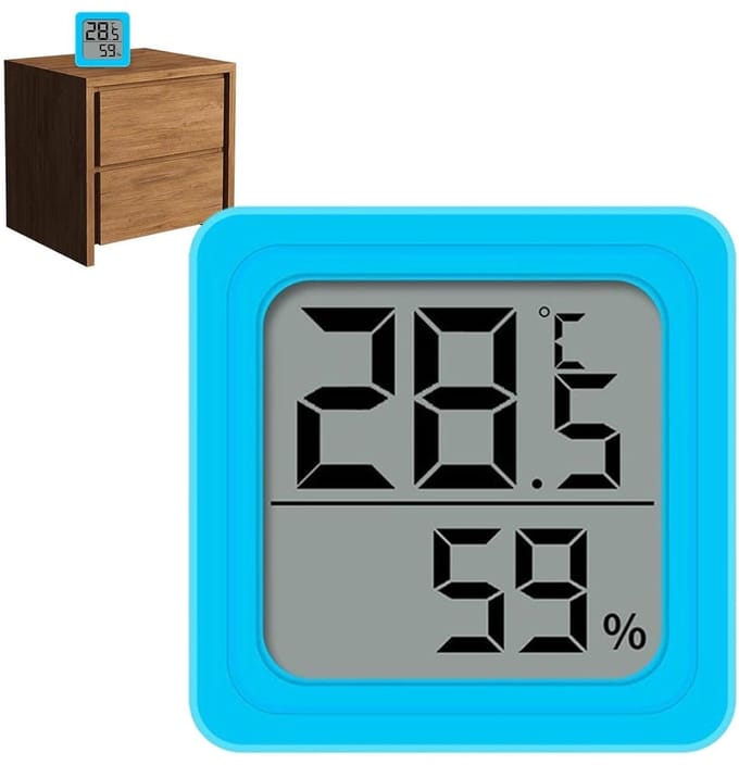 Digitale Hygrometer - Temperatuur Vochtigheid - Binnen Luchtkwaliteit - Nauwkeurig Meten - 4.4 x 1.1 cm - Wit