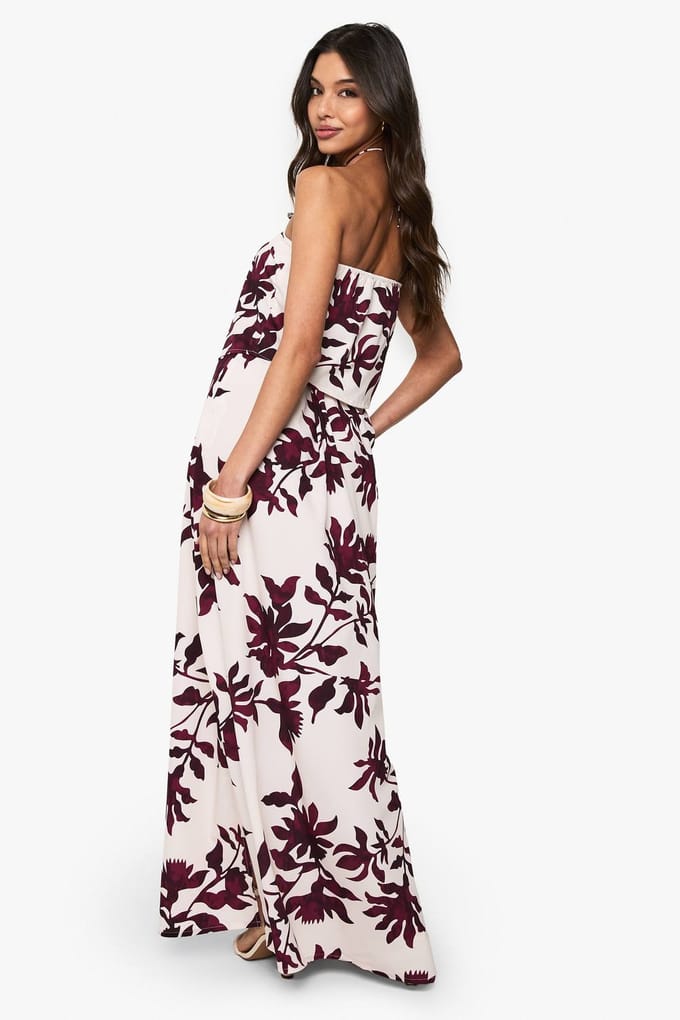 boohoo Dames Floral Basic Bias Cut Woven Maxi Rok | Purple | Maat: 6