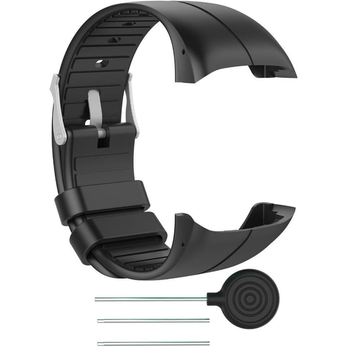 Montre polaire de remplacement en Silicone, bracelet réglable M400, avec outils noir