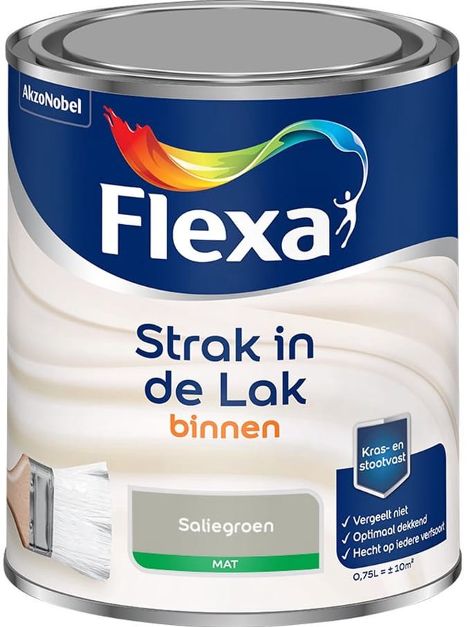 Flexa - Strak In De Lak Binnenlak Mat - Saliegroen - Mengverf - 750 Ml