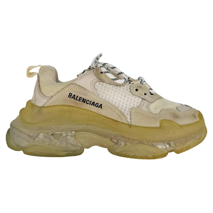 Balenciaga Triple S Doorzichtige Zolen Sneakers in Witte Polyester