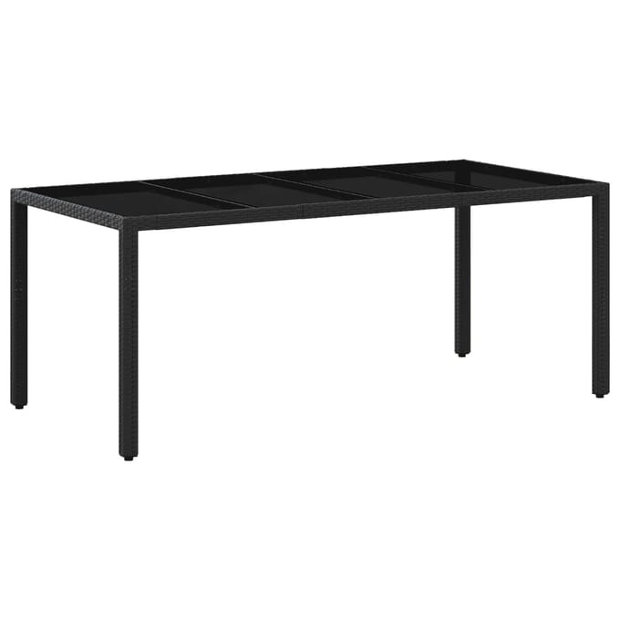 vidaXL - Buiten - Eettafel - Set - 9 - st - Zwart - poly - rattan