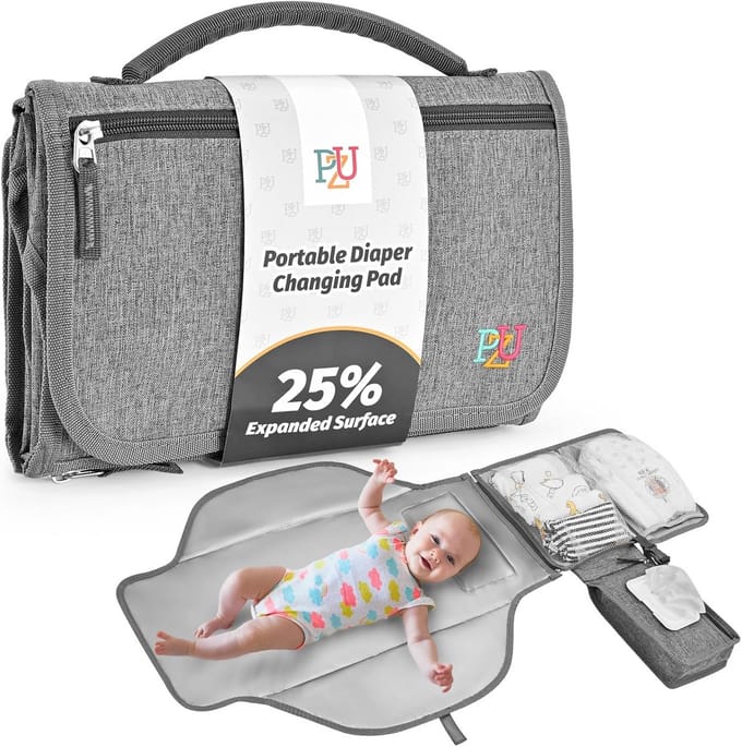 Draagbaar Aankleedkussen voor Baby - Waterdicht en Inklapbaar Verschoonmatje met Doekjeshouder