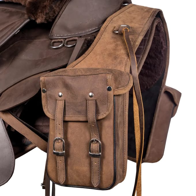 Dubbele leren zadeltas Edix Saddles Astor Nubuck