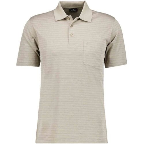 Ragman Polo Duo Fine Line Soft Knit Easy Care Beige / male