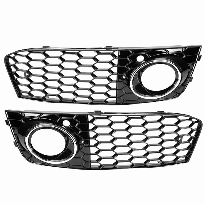 Cache antibrouillard Cadre de lampe Grille en maille Convient pour     B8 2009-2011 (Électroplaquer) black