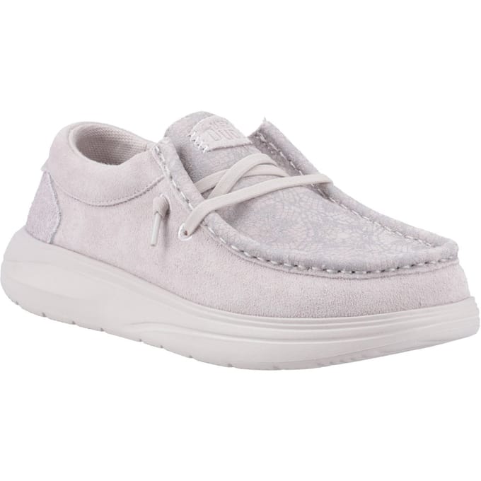 HEYDUDE - Wendy Comf Suede Lace Print Dames Instappers Lilac - Maat 39