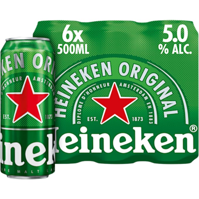 Heineken Premium Lager Bier - 6 x 500 ml