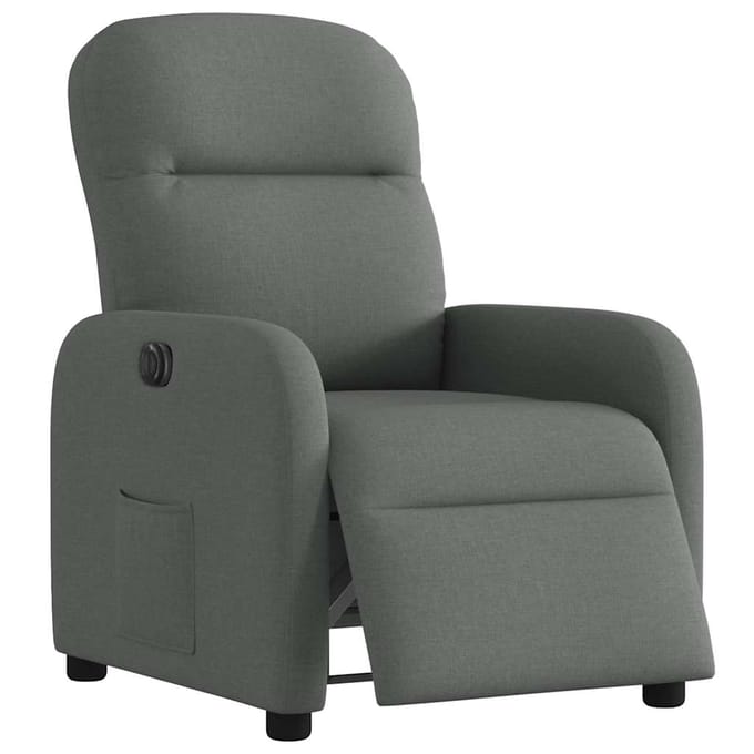 vidaXL - Fauteuil - elektrisch - verstelbaar - stof - donkergrijs
