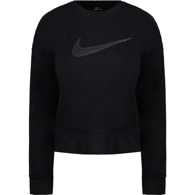 Nike Dri-Fit Oversized Lange Mouw Crew Hals Zwart Dames Sweatshirt CU5507 010